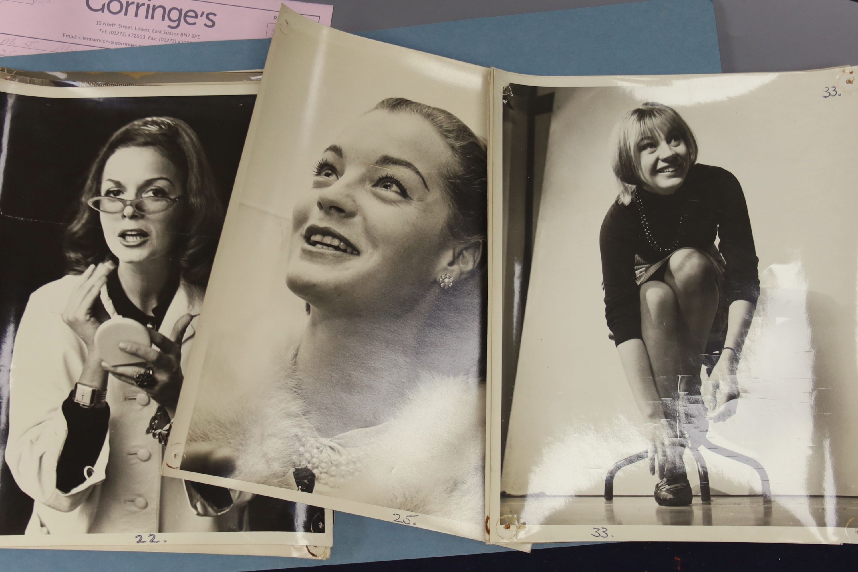 Press agency black and white photographs of models and actresses, 1960's (28)